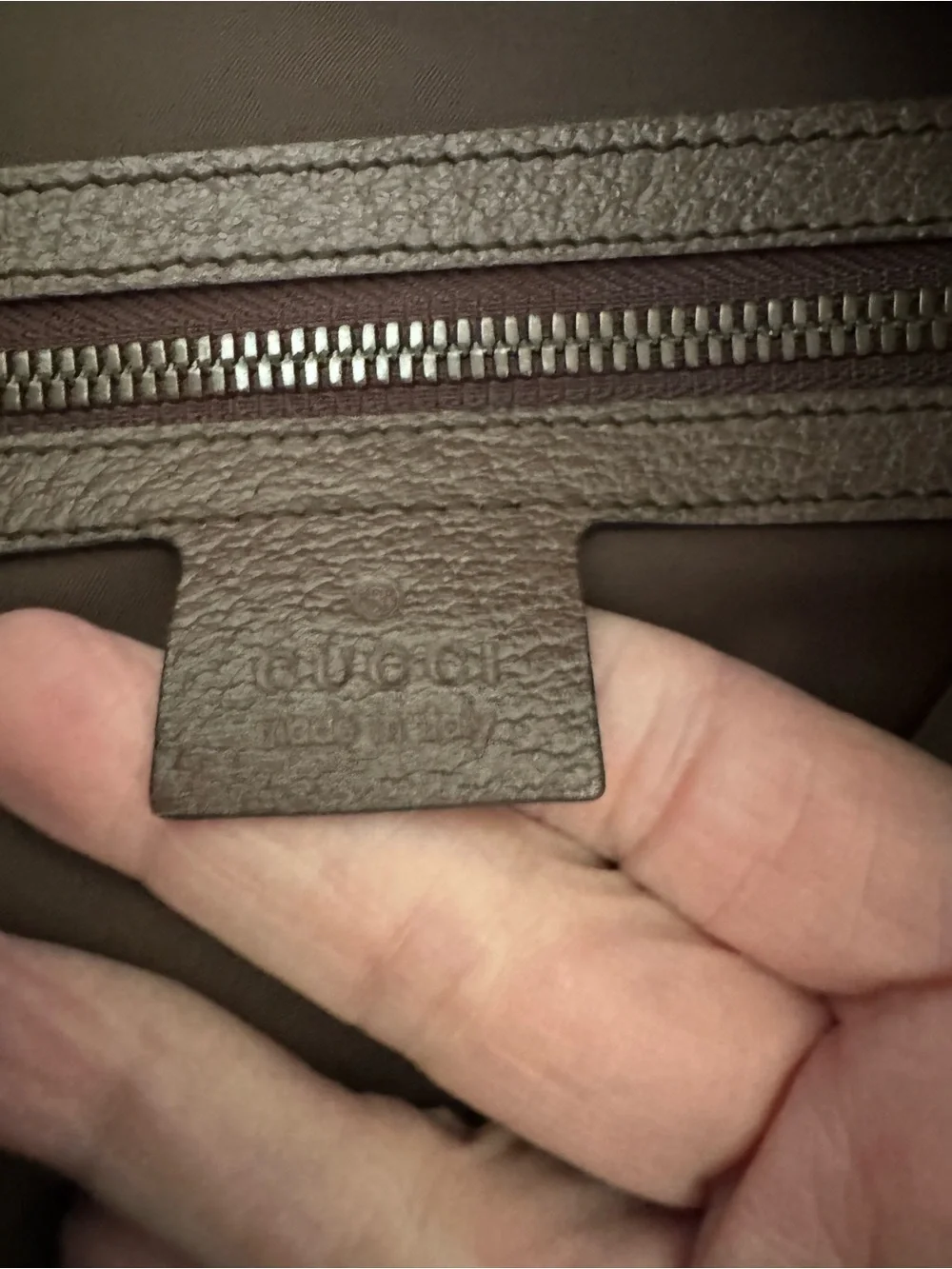 Gucci Beige GG Canvas Backpack with Yellow Corners and Brown Trim